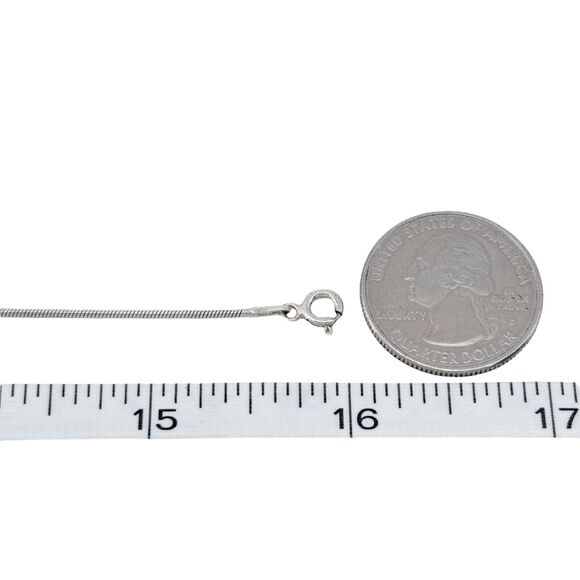 Vintage Italy Sterling Silver 925 1.0mm Snake Chain Necklace 16" - Picture 2 of 3